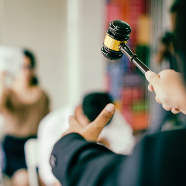 auctioneer hand holding gavel